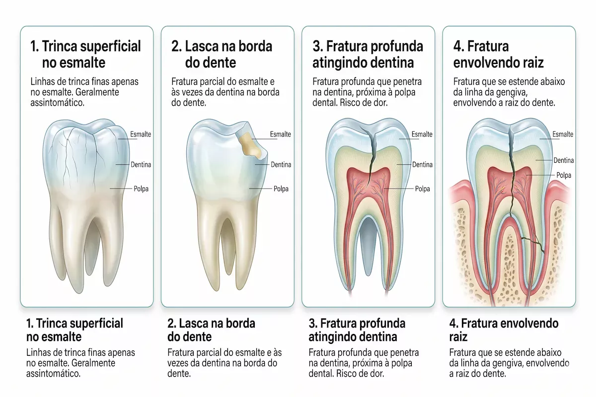 Tipos de fraturas dentárias